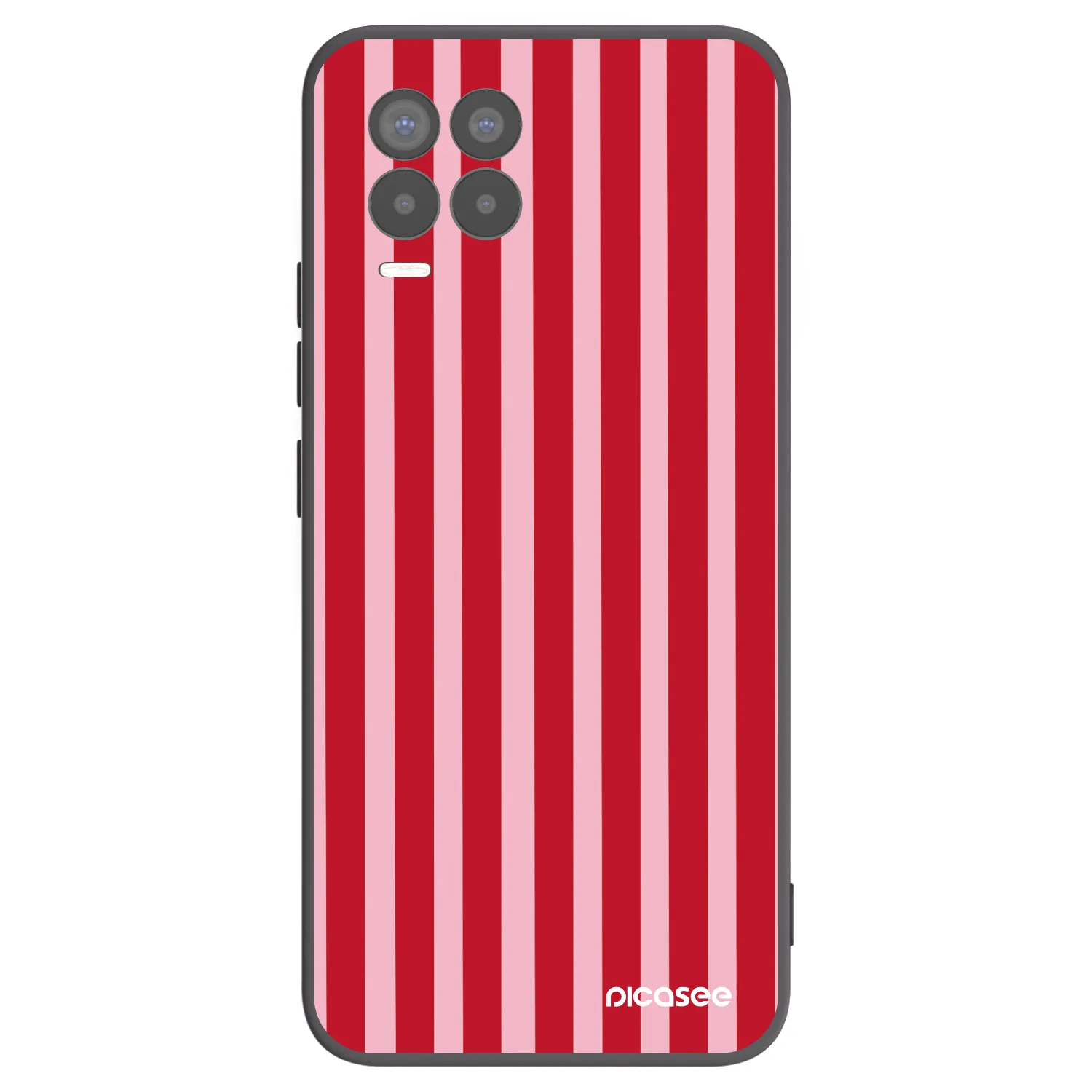 Picasee silikonowe czarne etui na Realme 8 4G - Lines red