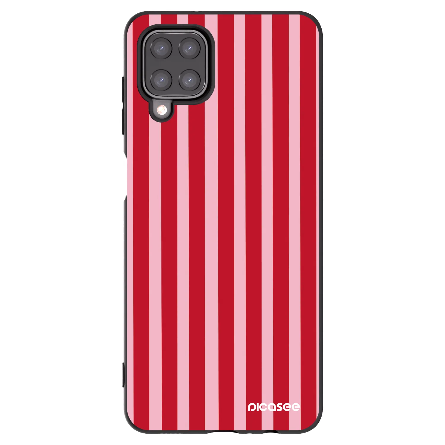Picasee silikonowe czarne etui na Samsung Galaxy M12 M127F - Lines red