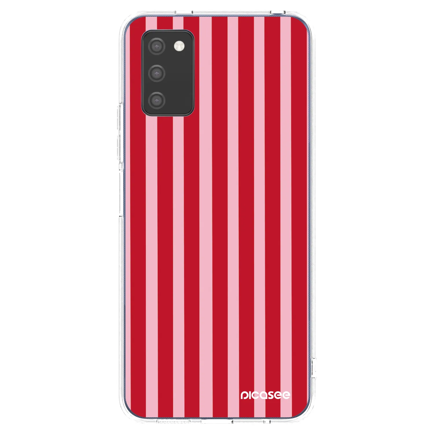 Picasee silikonowe przeźroczyste etui na Samsung Galaxy A02s A025G - Lines red