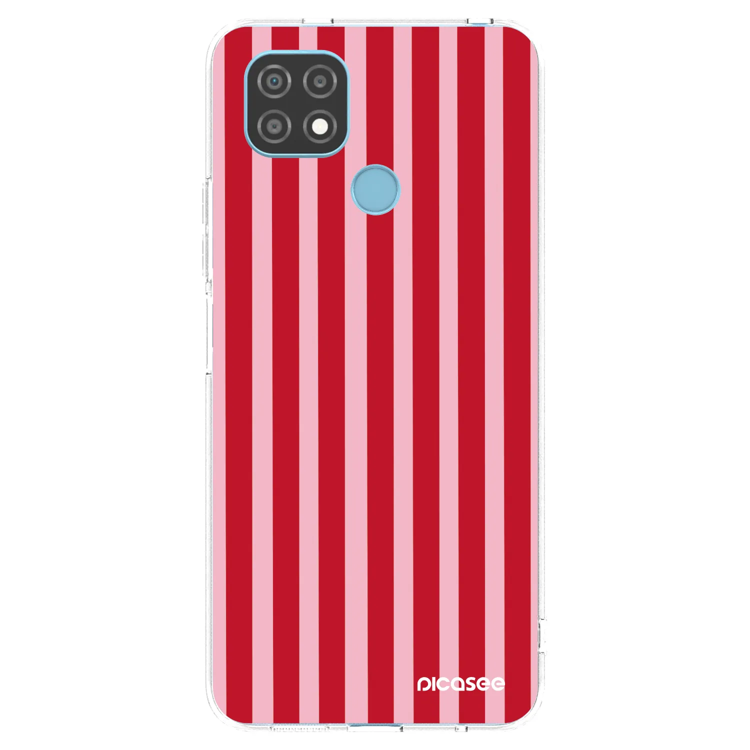 Picasee silikonowe przeźroczyste etui na Realme C21 - Lines red