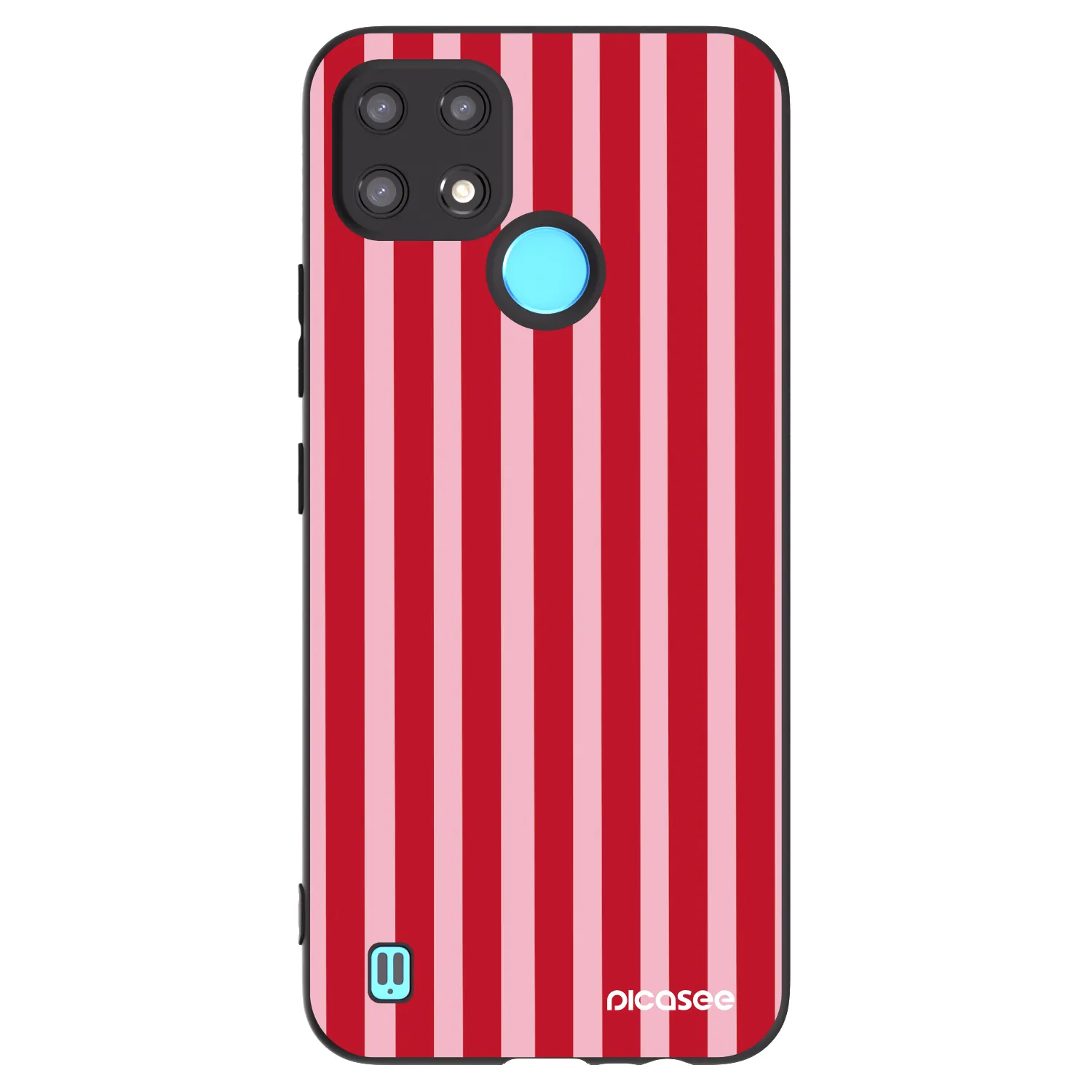 Picasee silikonowe czarne etui na Realme C21 - Lines red