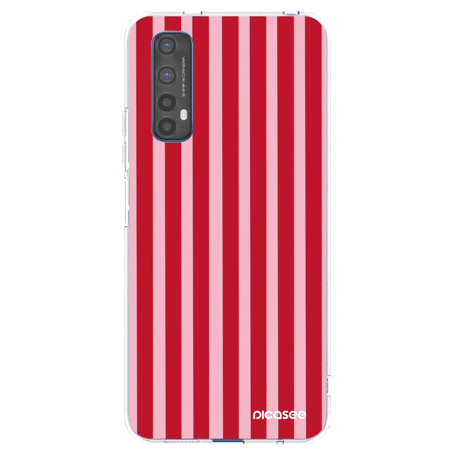 Picasee silikonowe przeźroczyste etui na Realme 7 - Lines red