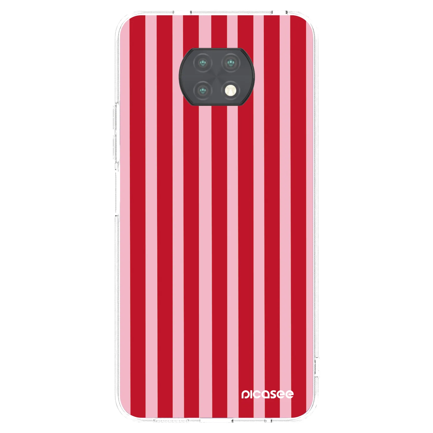 Picasee silikonowe przeźroczyste etui na Xiaomi Redmi Note 9T - Lines red