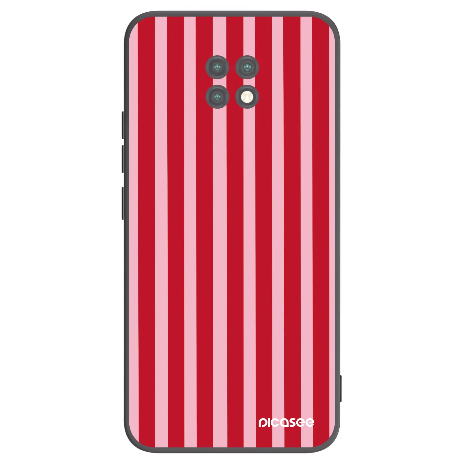 Picasee silikonowe czarne etui na Xiaomi Redmi Note 9T - Lines red