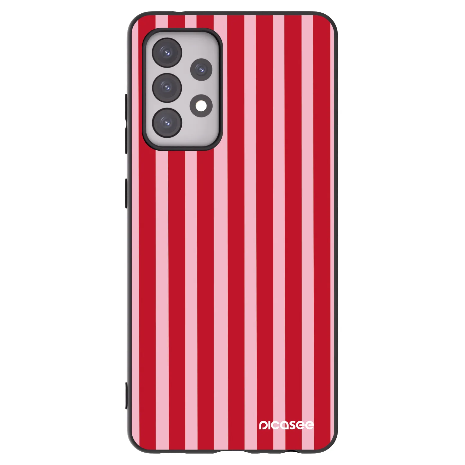 Picasee silikonowe czarne etui na Samsung Galaxy A52s 5G A528B - Lines red