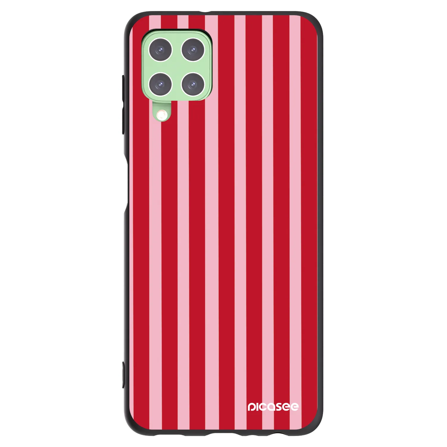 Picasee silikonowe czarne etui na Samsung Galaxy A22 A225F 4G - Lines red
