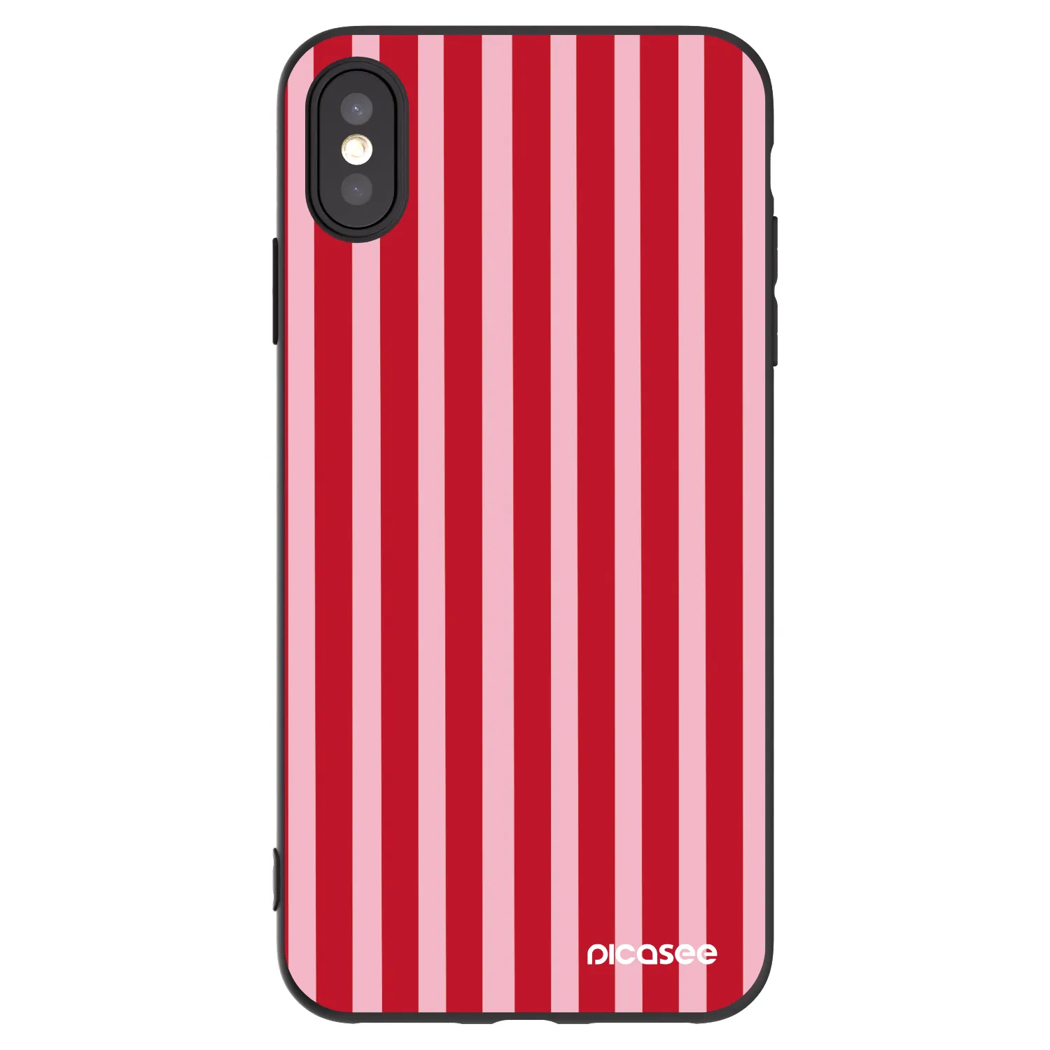 Picasee silikonowe czarne etui na Apple iPhone XS Max - Lines red