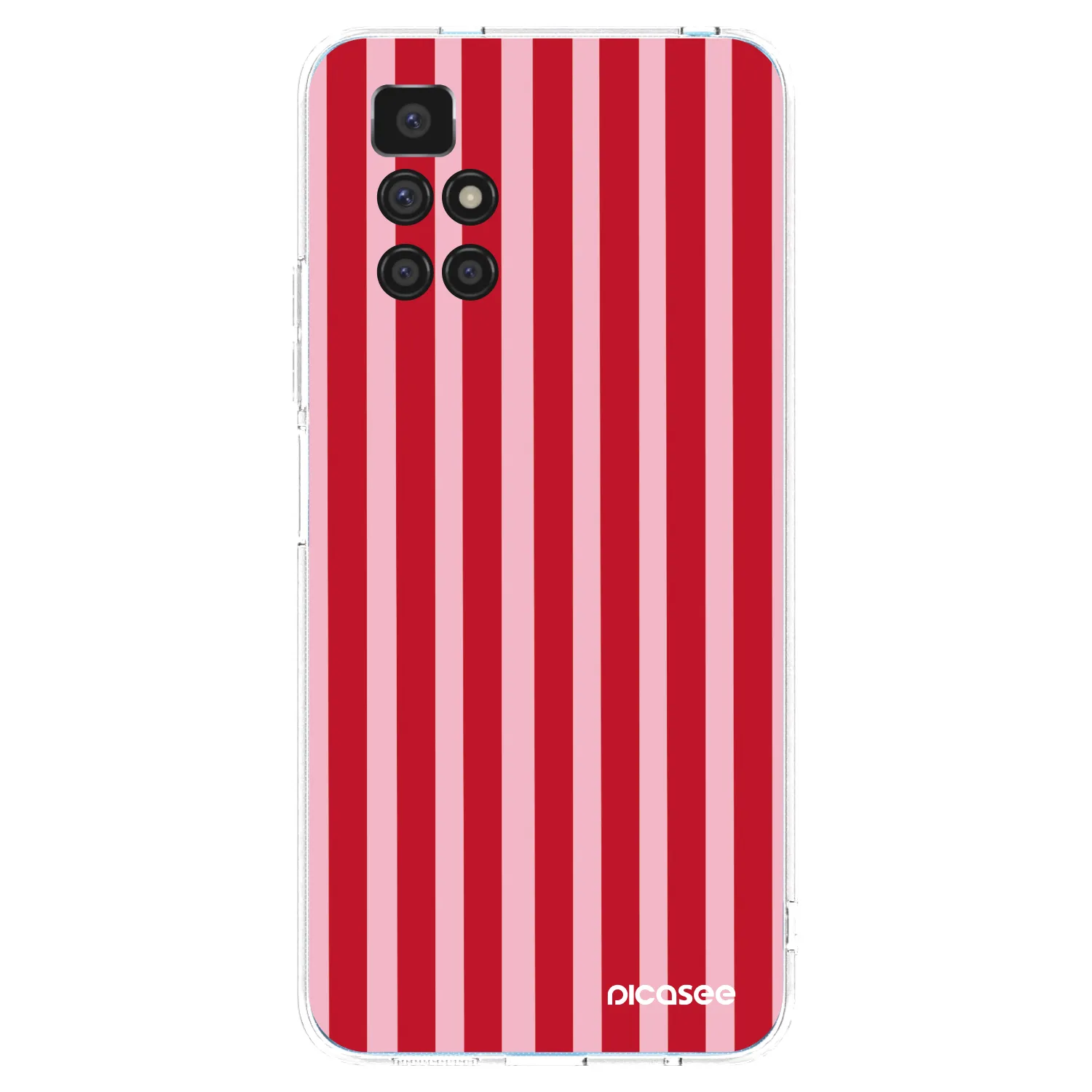 Picasee silikonowe przeźroczyste etui na Xiaomi Redmi 10 - Lines red