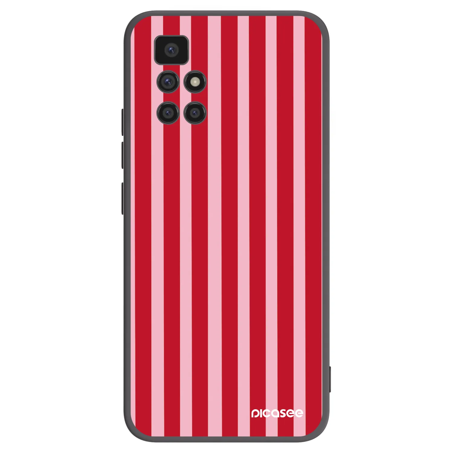 Picasee silikonowe czarne etui na Xiaomi Redmi 10 - Lines red
