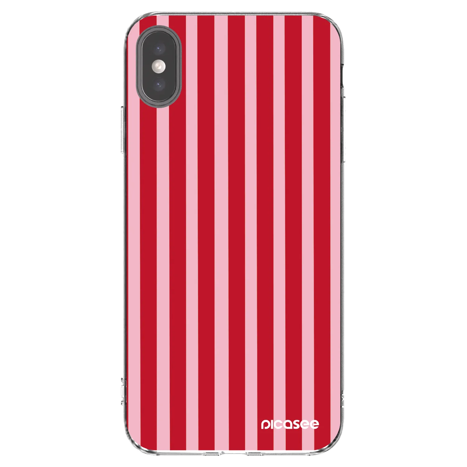 Picasee silikonowe przeźroczyste etui na Apple iPhone XS Max - Lines red