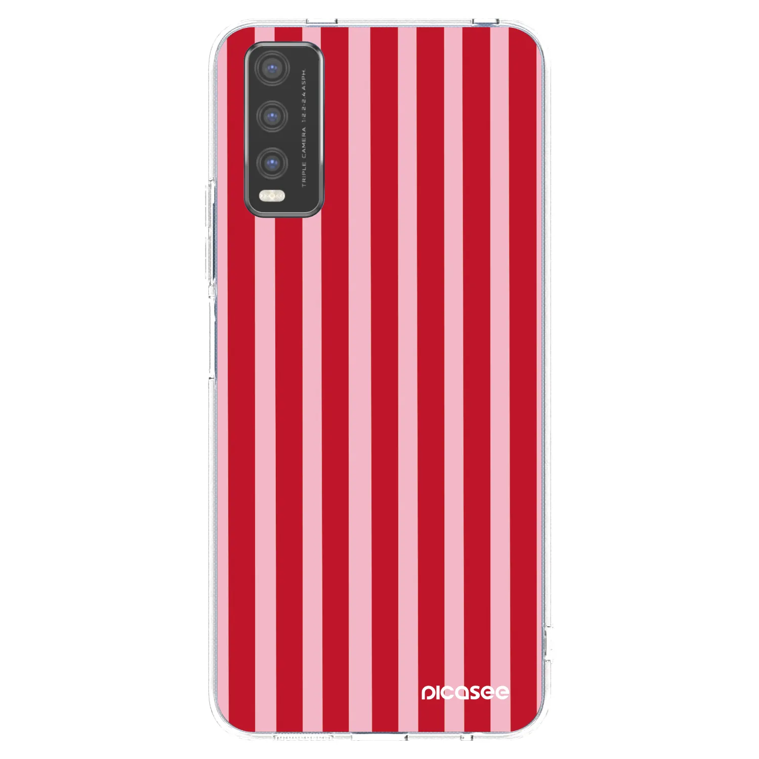 Picasee silikonowe przeźroczyste etui na Vivo Y20s - Lines red
