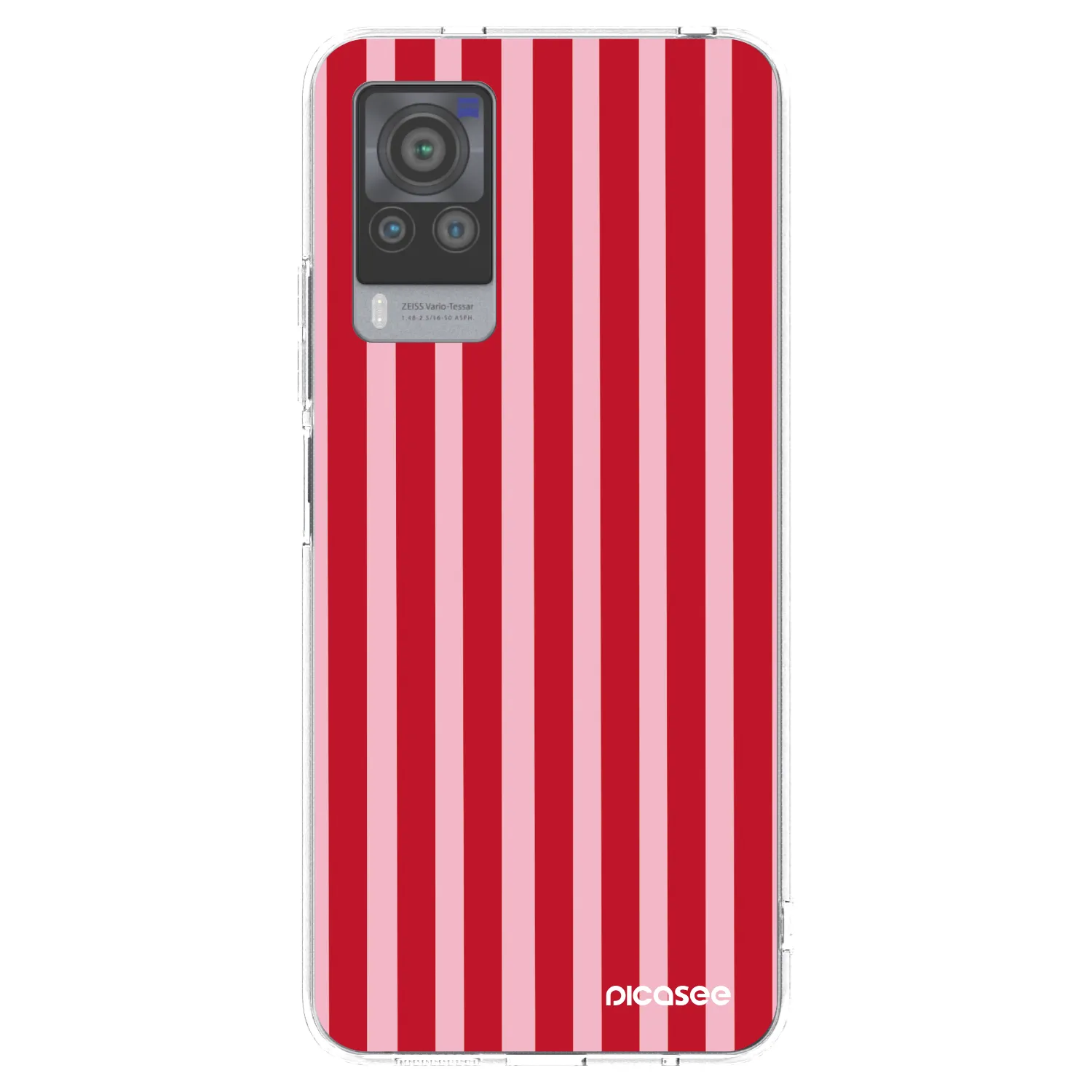 Picasee silikonowe przeźroczyste etui na Vivo X60 Pro 5G - Lines red