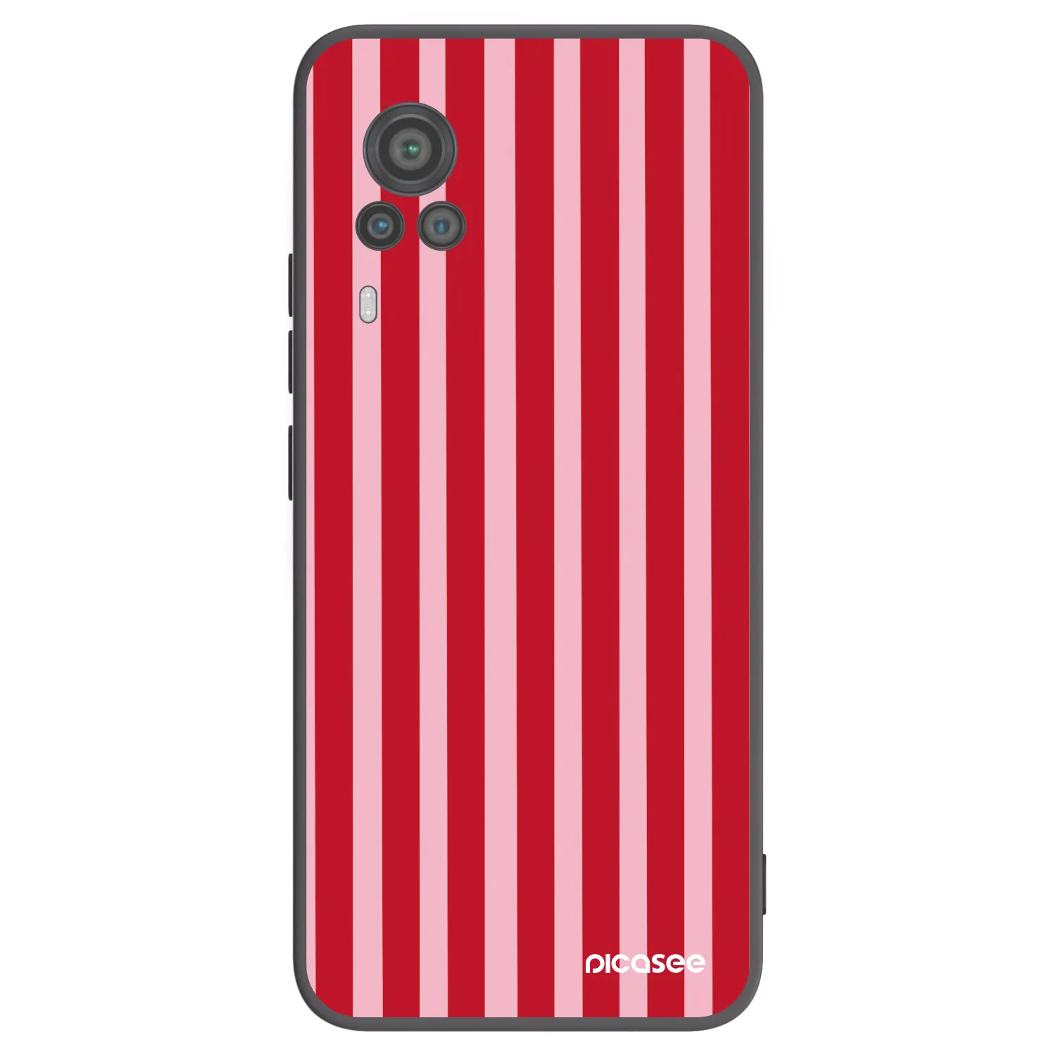 Picasee silikonowe czarne etui na Vivo X60 Pro 5G - Lines red