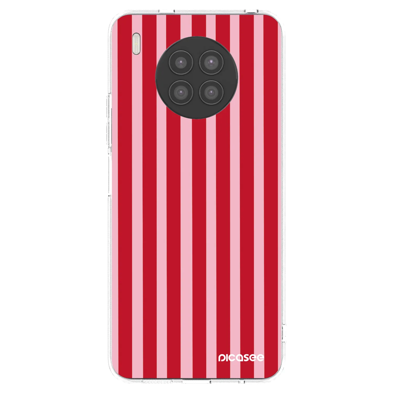 Picasee silikonowe przeźroczyste etui na Huawei Nova 8i - Lines red