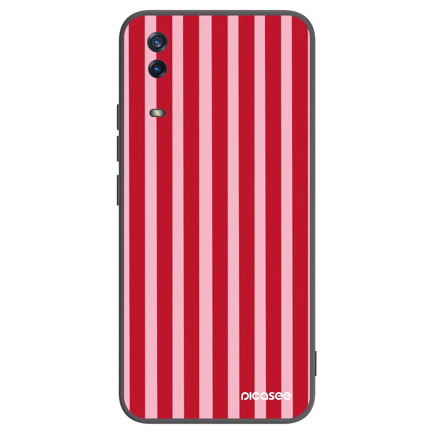 Picasee silikonowe czarne etui na Vivo Y11s - Lines red