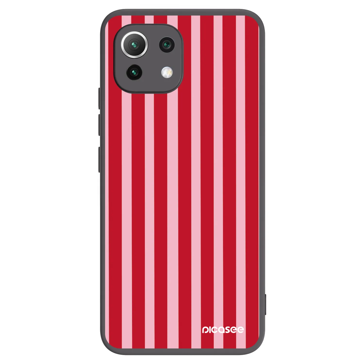 Picasee silikonowe czarne etui na Xiaomi 11 Lite 5G NE - Lines red
