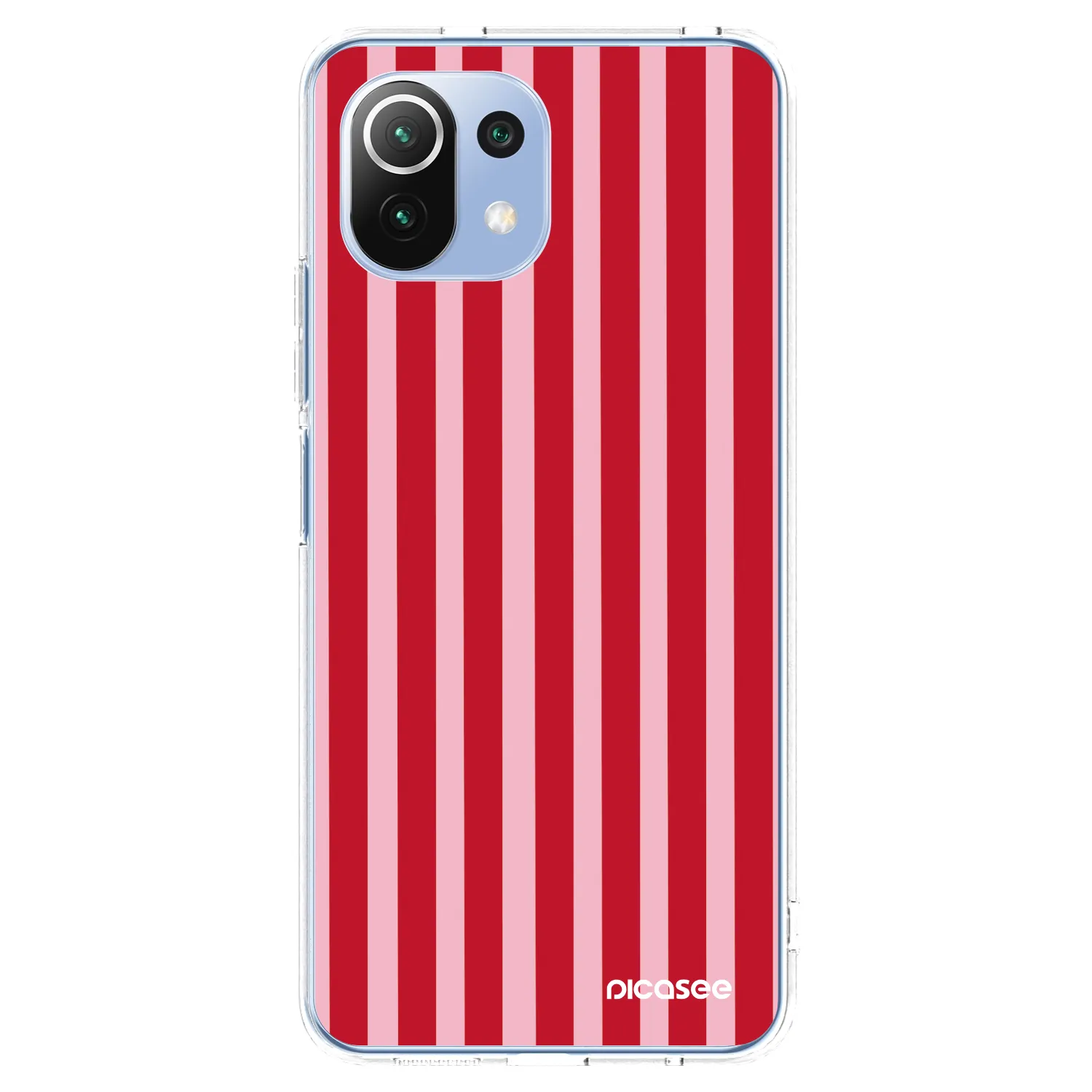 Picasee silikonowe przeźroczyste etui na Xiaomi 11 Lite 5G NE - Lines red