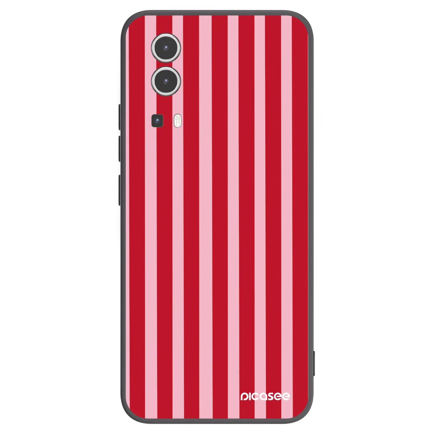 Picasee silikonowe czarne etui na Vivo Y72 5G - Lines red