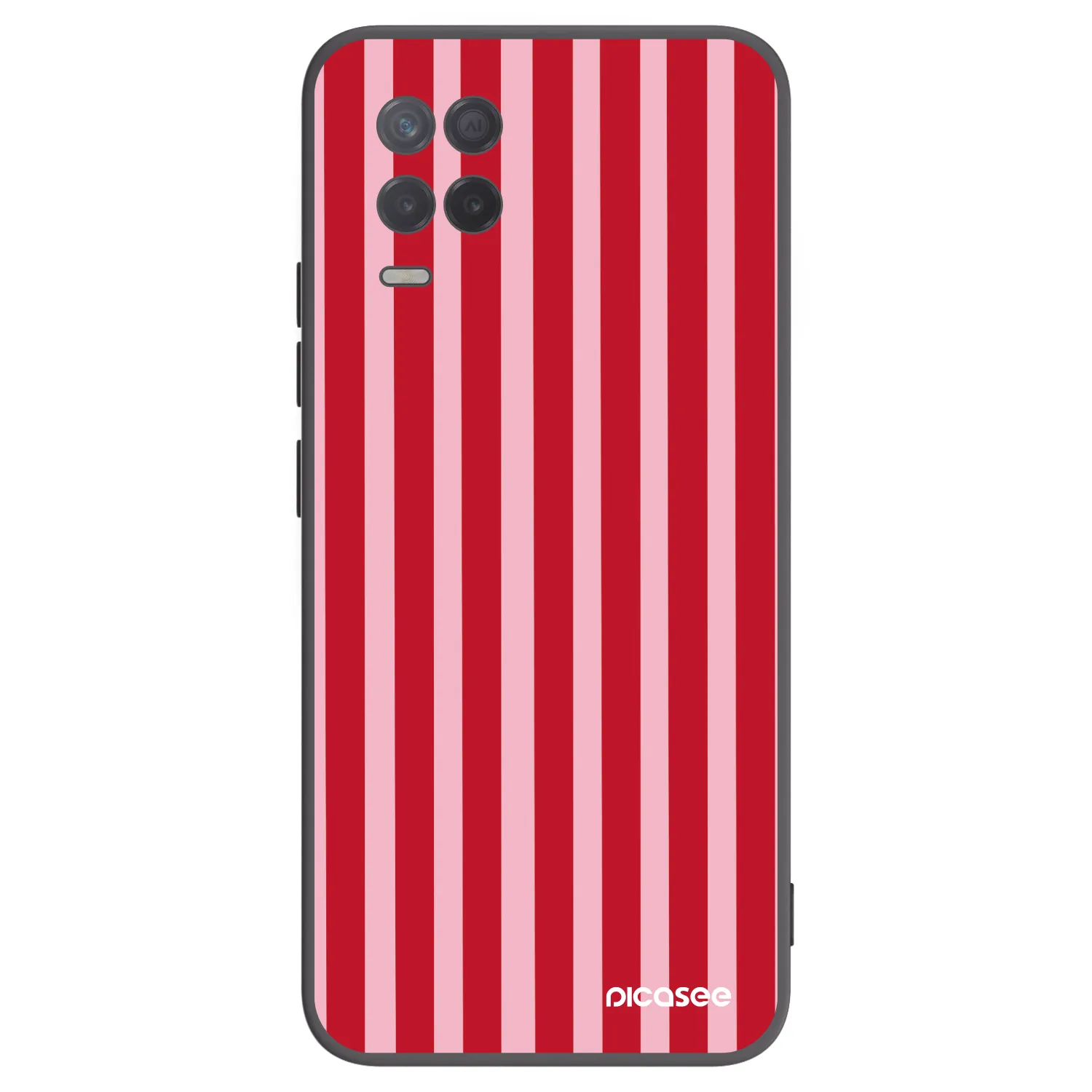 Picasee silikonowe czarne etui na Realme 8 5G - Lines red