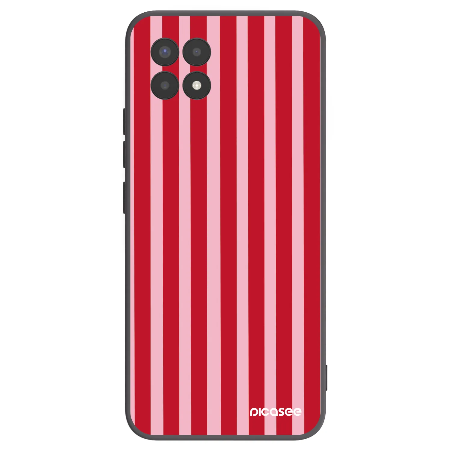 Picasee silikonowe czarne etui na Realme 8i - Lines red