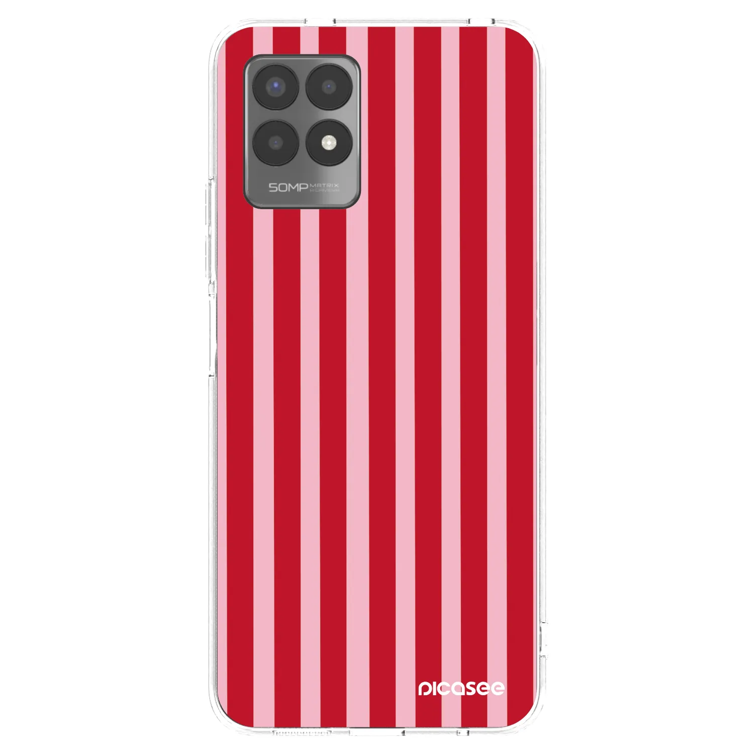 Picasee silikonowe przeźroczyste etui na Realme 8i - Lines red