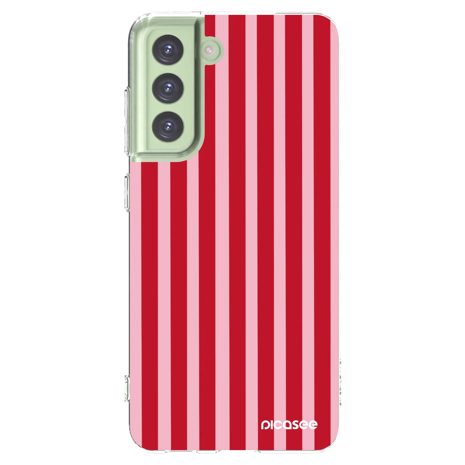 Picasee silikonowe przeźroczyste etui na Samsung Galaxy S21 FE 5G - Lines red