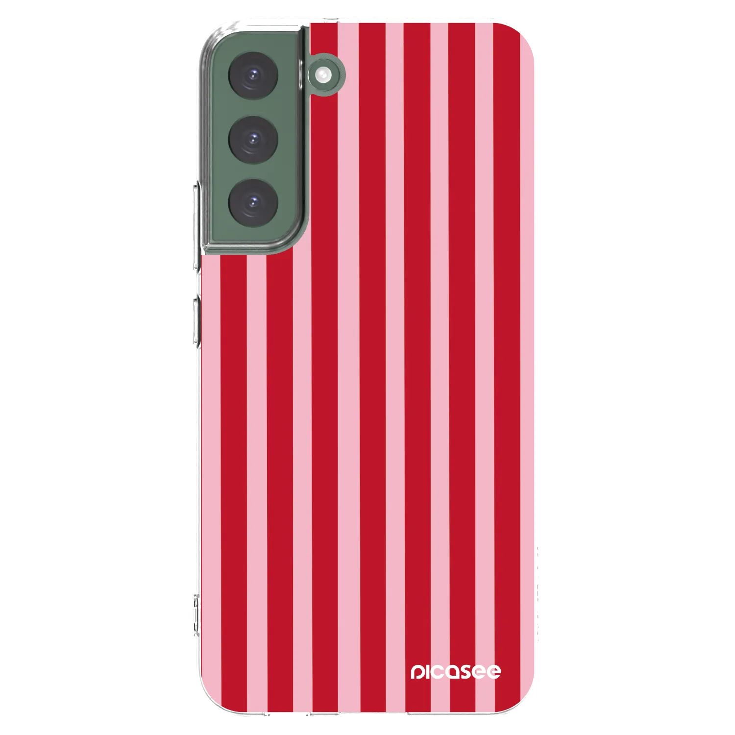 Picasee silikonowe przeźroczyste etui na Samsung Galaxy S22+ 5G - Lines red