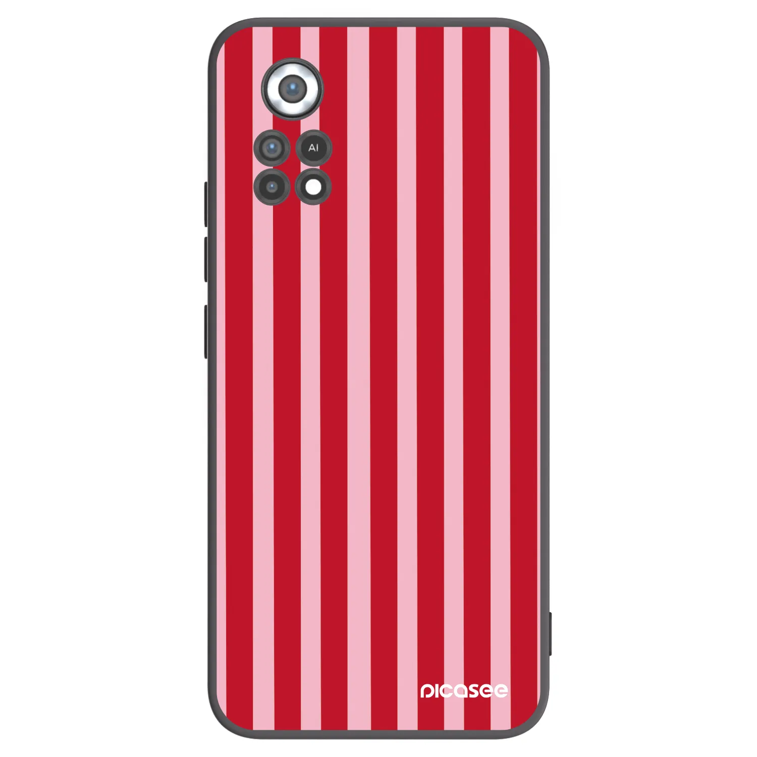 Picasee silikonowe czarne etui na Xiaomi Poco X4 Pro 5G - Lines red