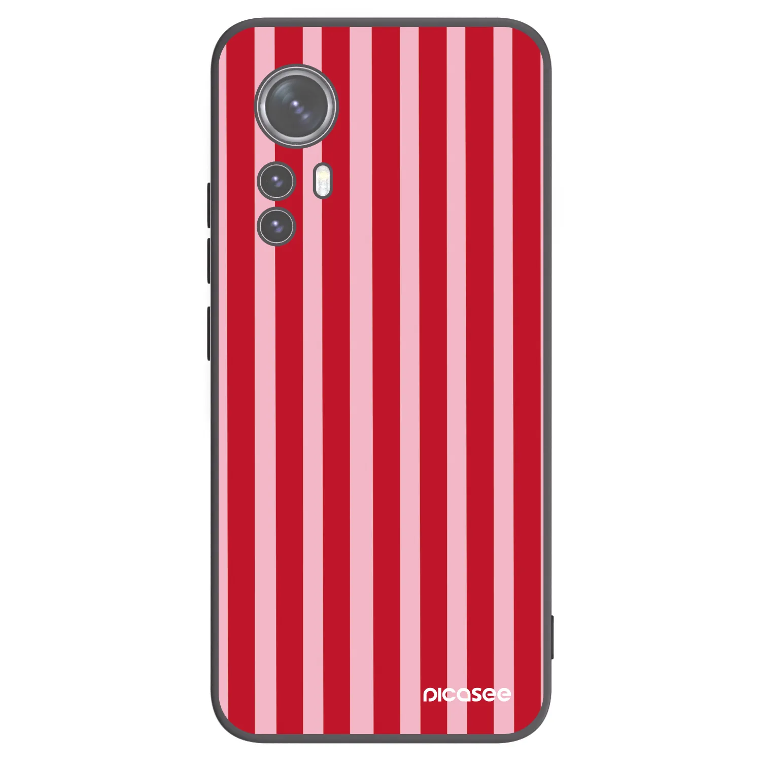 Picasee silikonowe czarne etui na Xiaomi 12 - Lines red