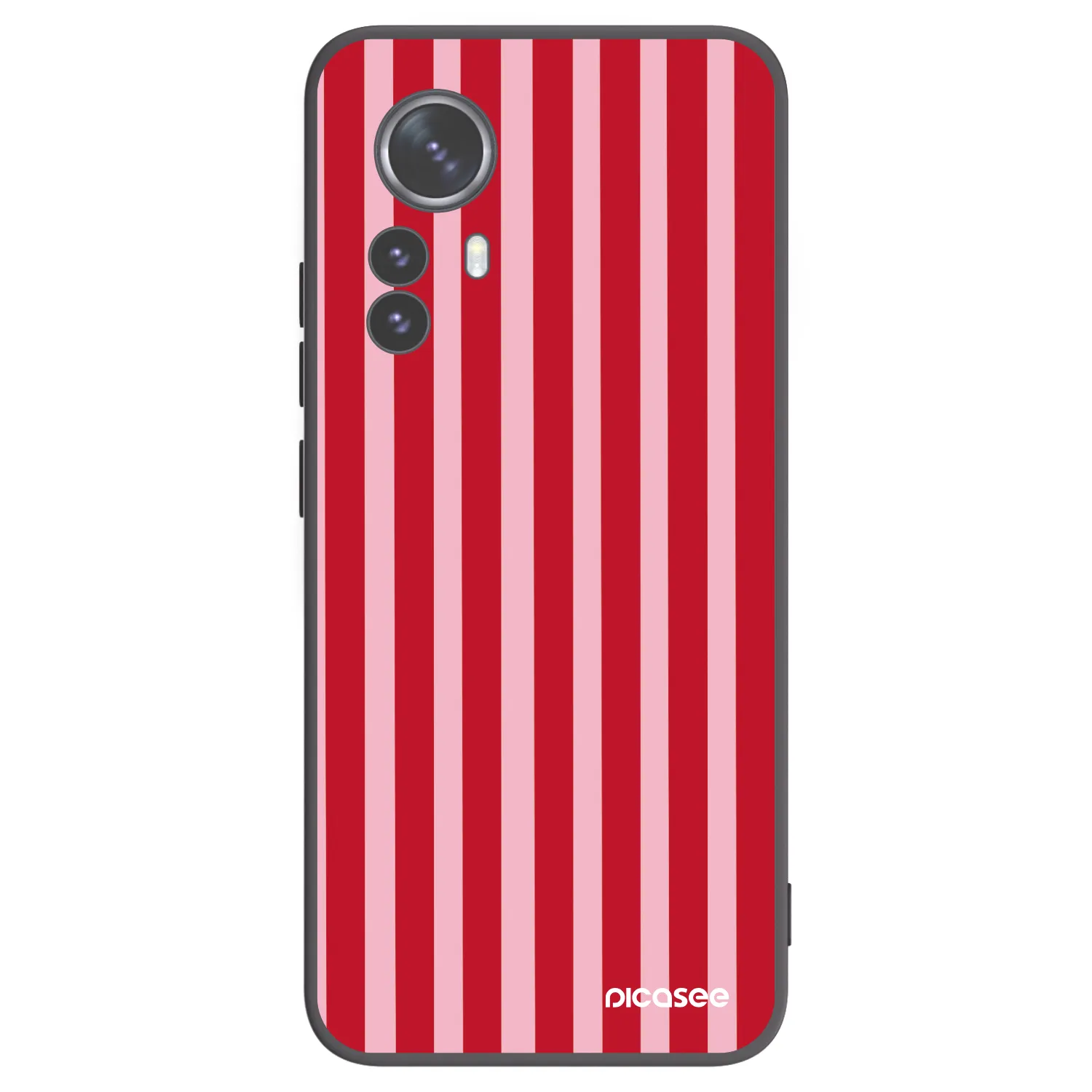Picasee silikonowe czarne etui na Xiaomi 12 Pro - Lines red