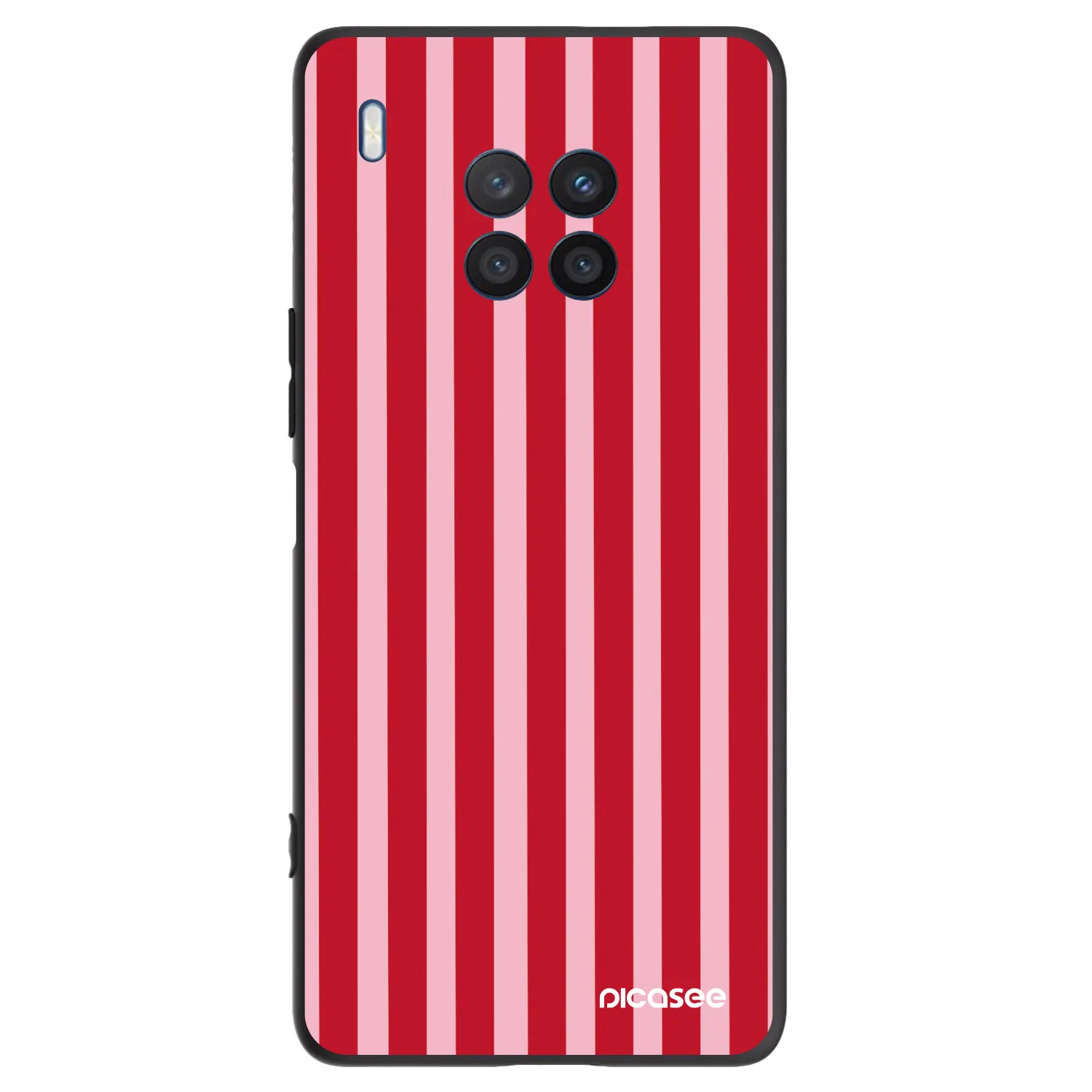 Picasee silikonowe czarne etui na Honor 50 Lite - Lines red