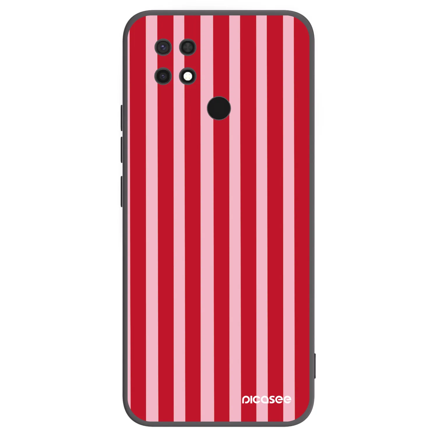 Picasee silikonowe czarne etui na Xiaomi Redmi 10C - Lines red