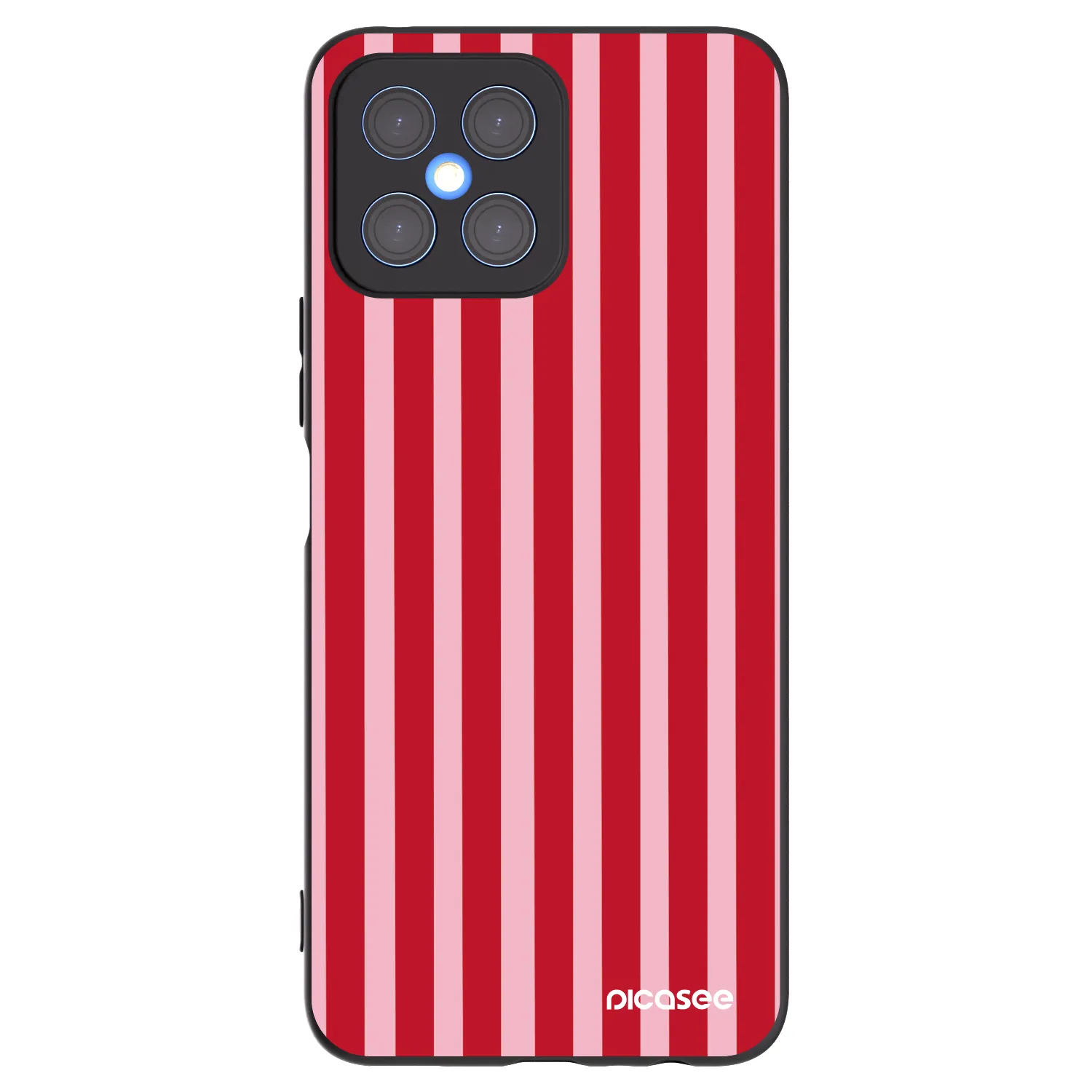 Picasee silikonowe czarne etui na Honor X8 4G - Lines red