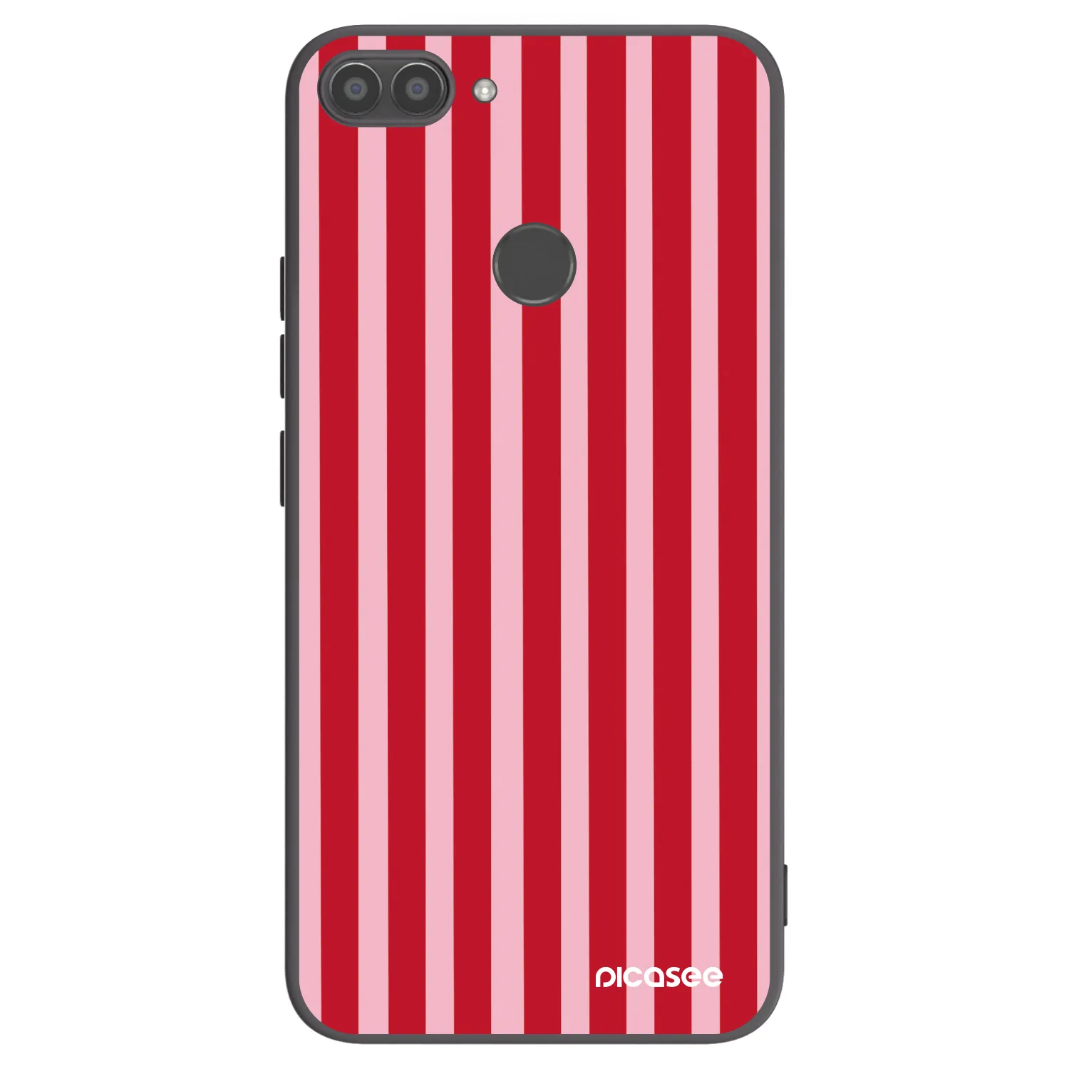 Picasee silikonowe czarne etui na Huawei P Smart - Lines red