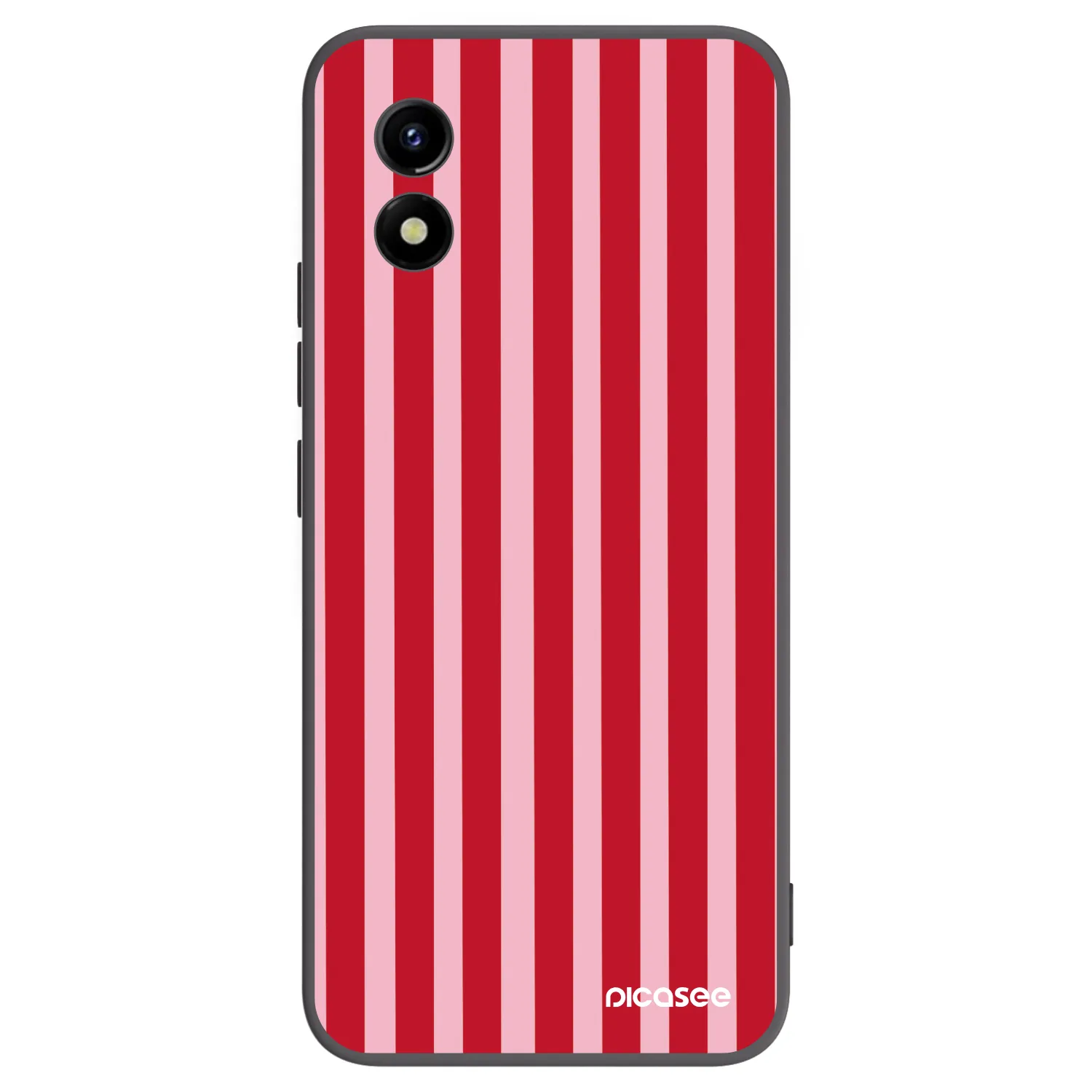 Picasee silikonowe czarne etui na Vivo Y01 - Lines red