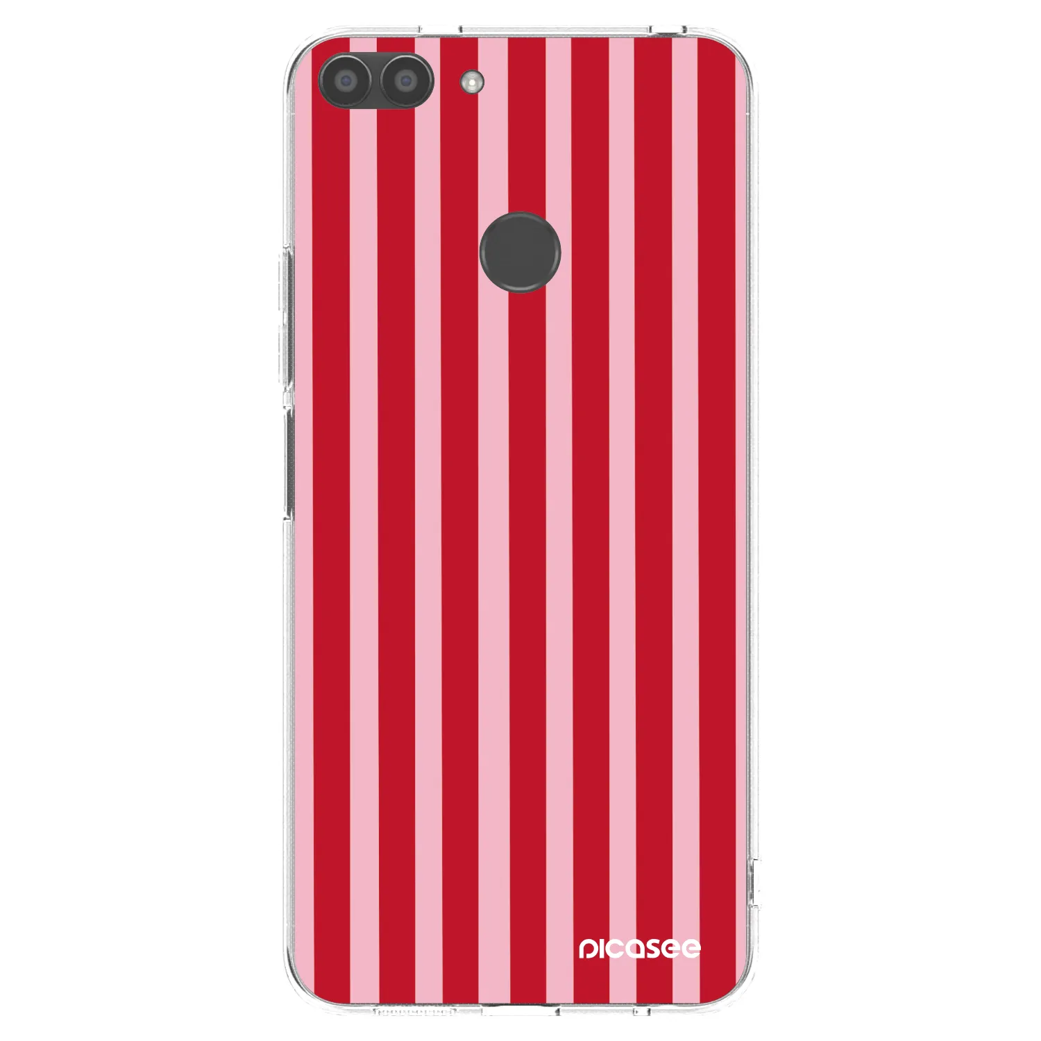 Picasee silikonowe przeźroczyste etui na Huawei P Smart - Lines red