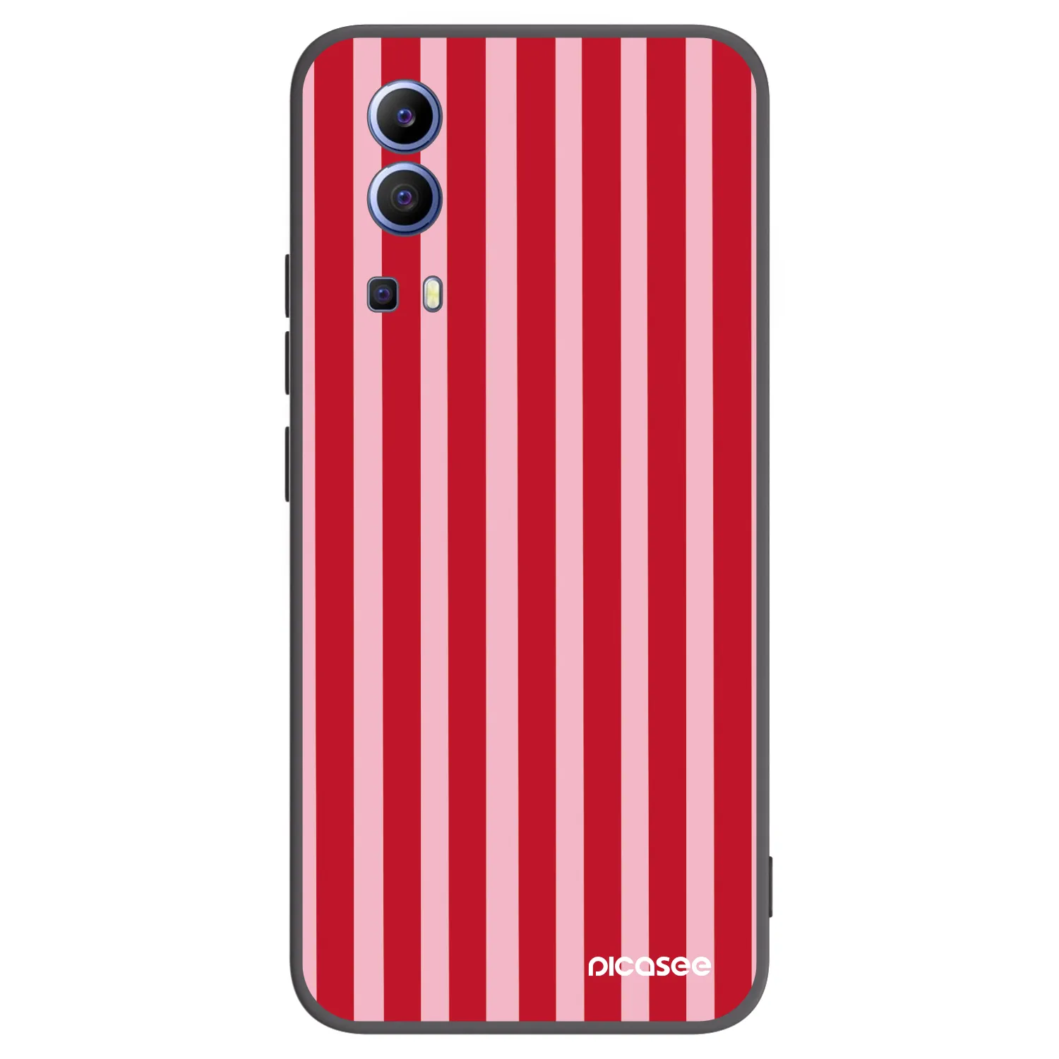 Picasee silikonowe czarne etui na Vivo Y52 5G - Lines red