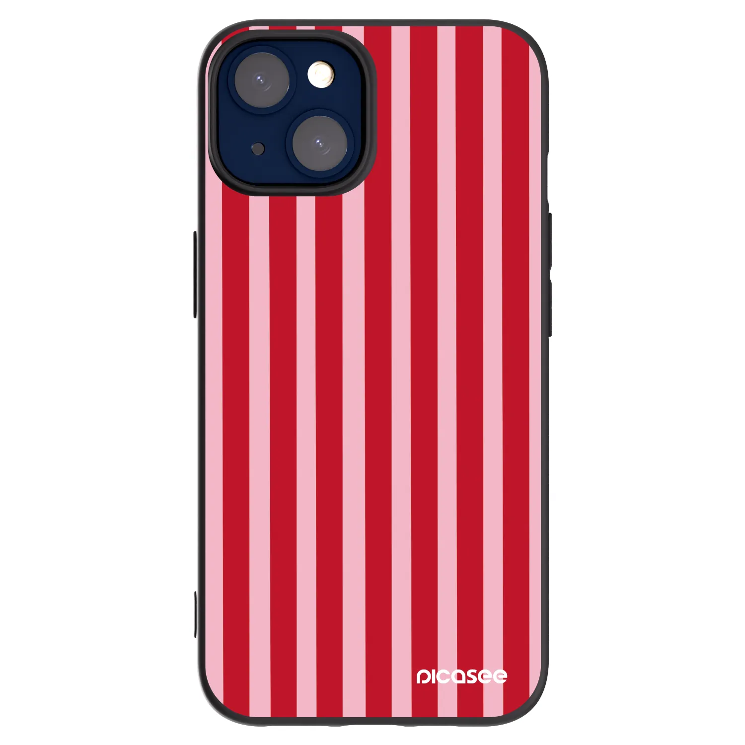 Picasee silikonowe czarne etui na Apple iPhone 14 - Lines red