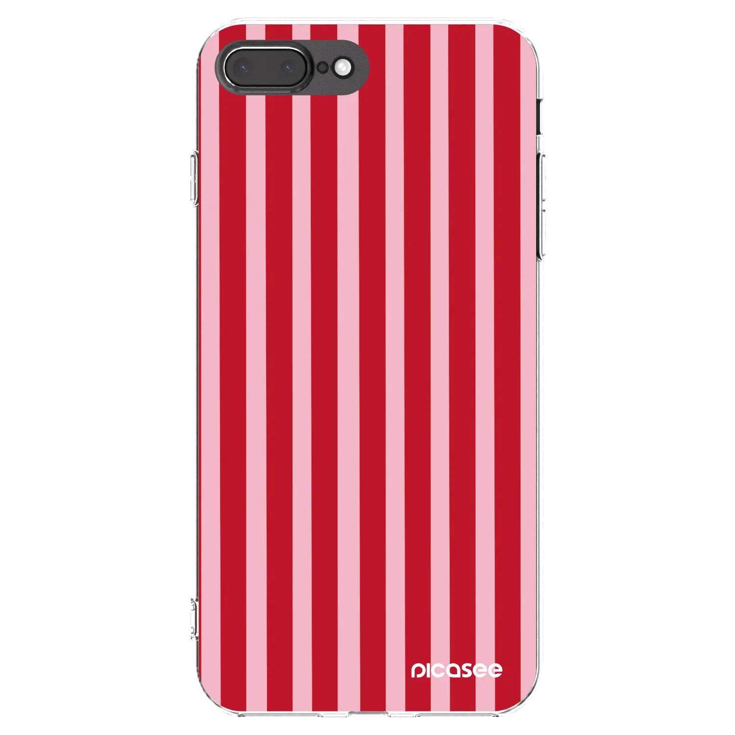 Picasee silikonowe przeźroczyste etui na Apple iPhone 8 Plus - Lines red