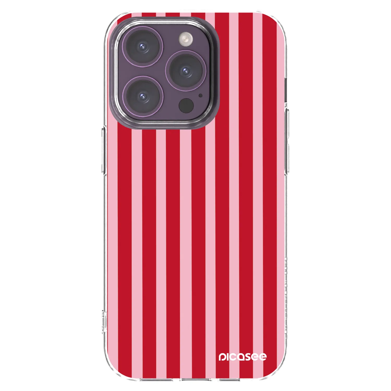 Picasee silikonowe przeźroczyste etui na Apple iPhone 14 Pro - Lines red