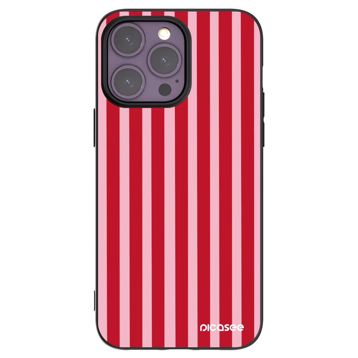 Picasee silikonowe czarne etui na Apple iPhone 14 Pro Max - Lines red