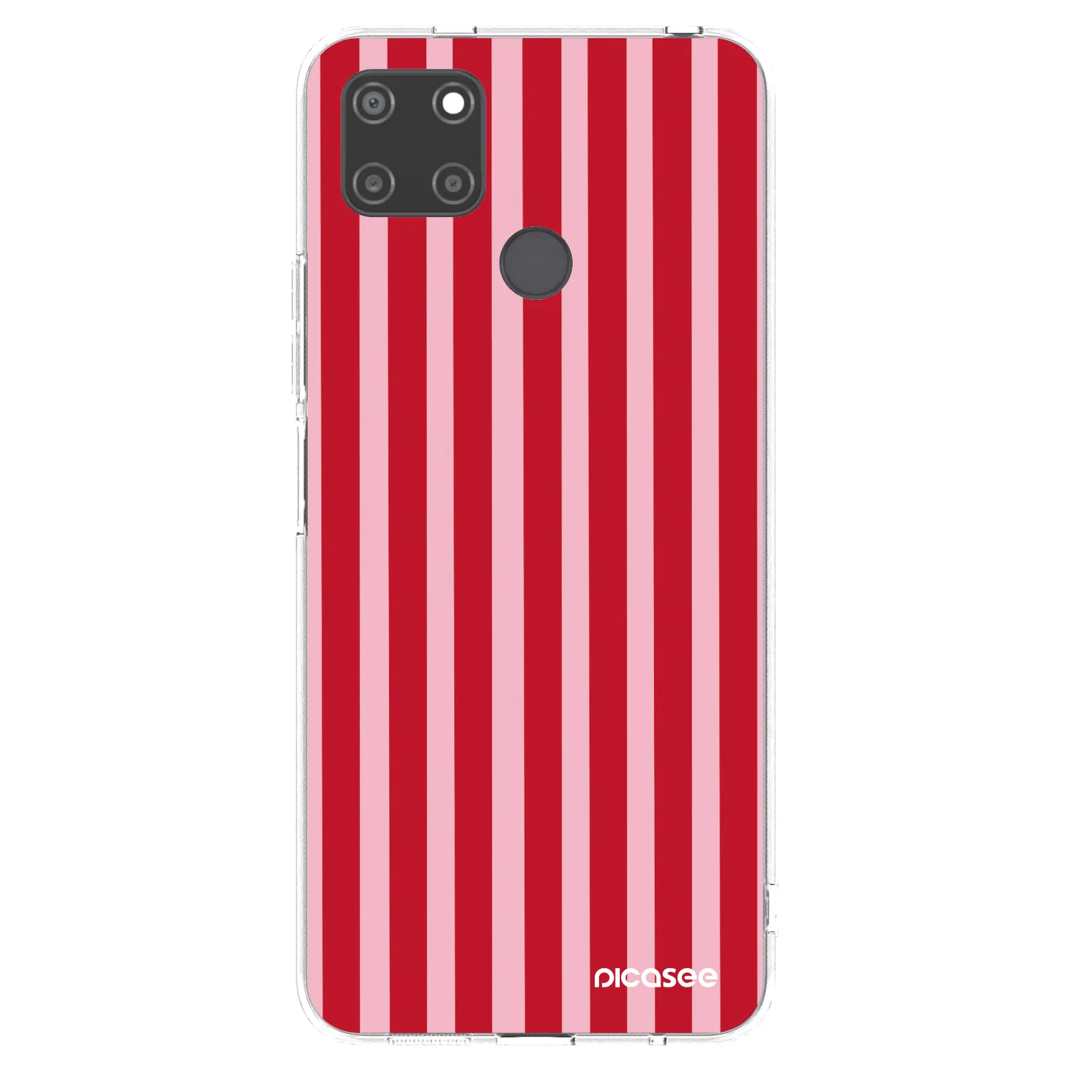 Picasee silikonowe przeźroczyste etui na Realme C21Y - Lines red