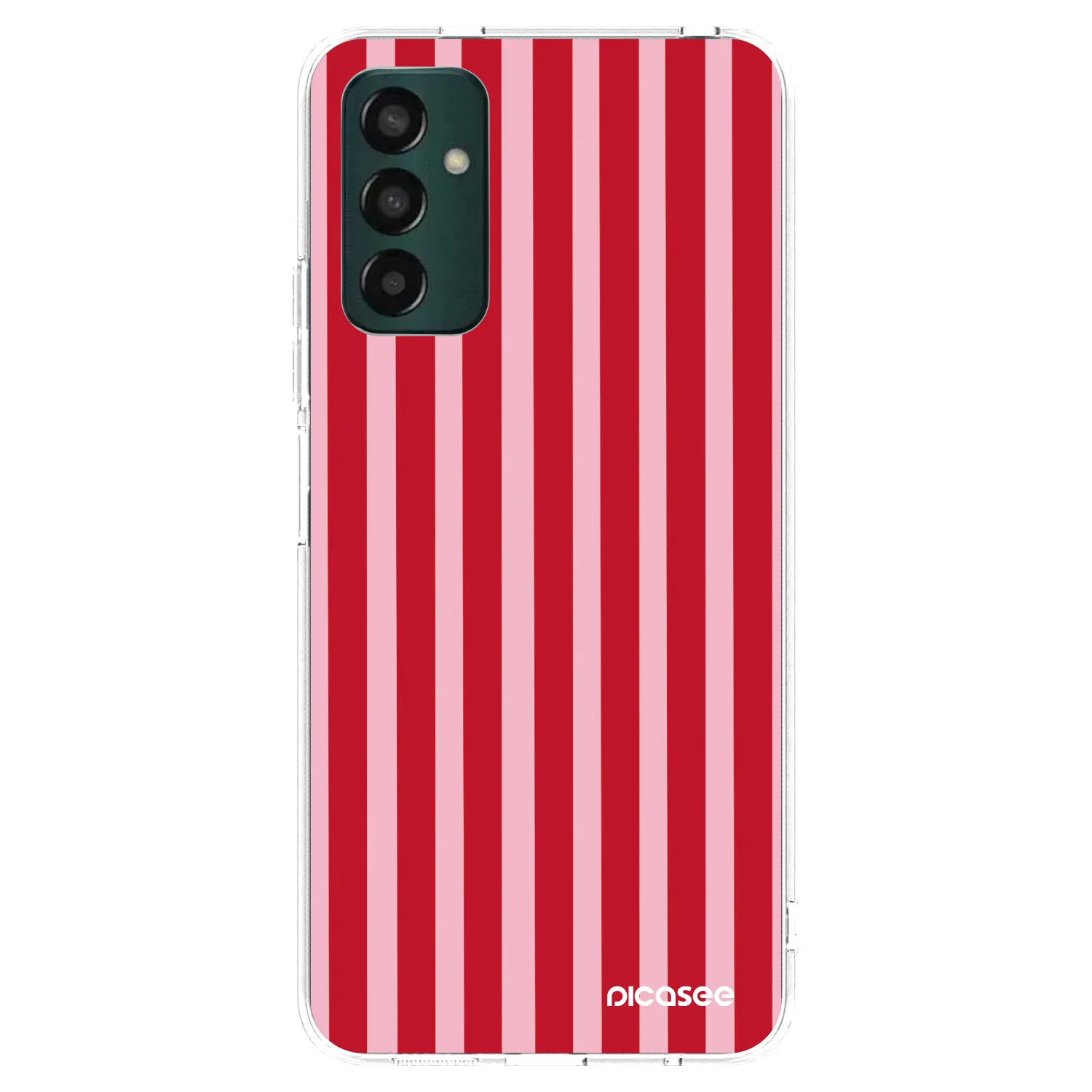 Picasee silikonowe przeźroczyste etui na Samsung Galaxy M13 M135F - Lines red
