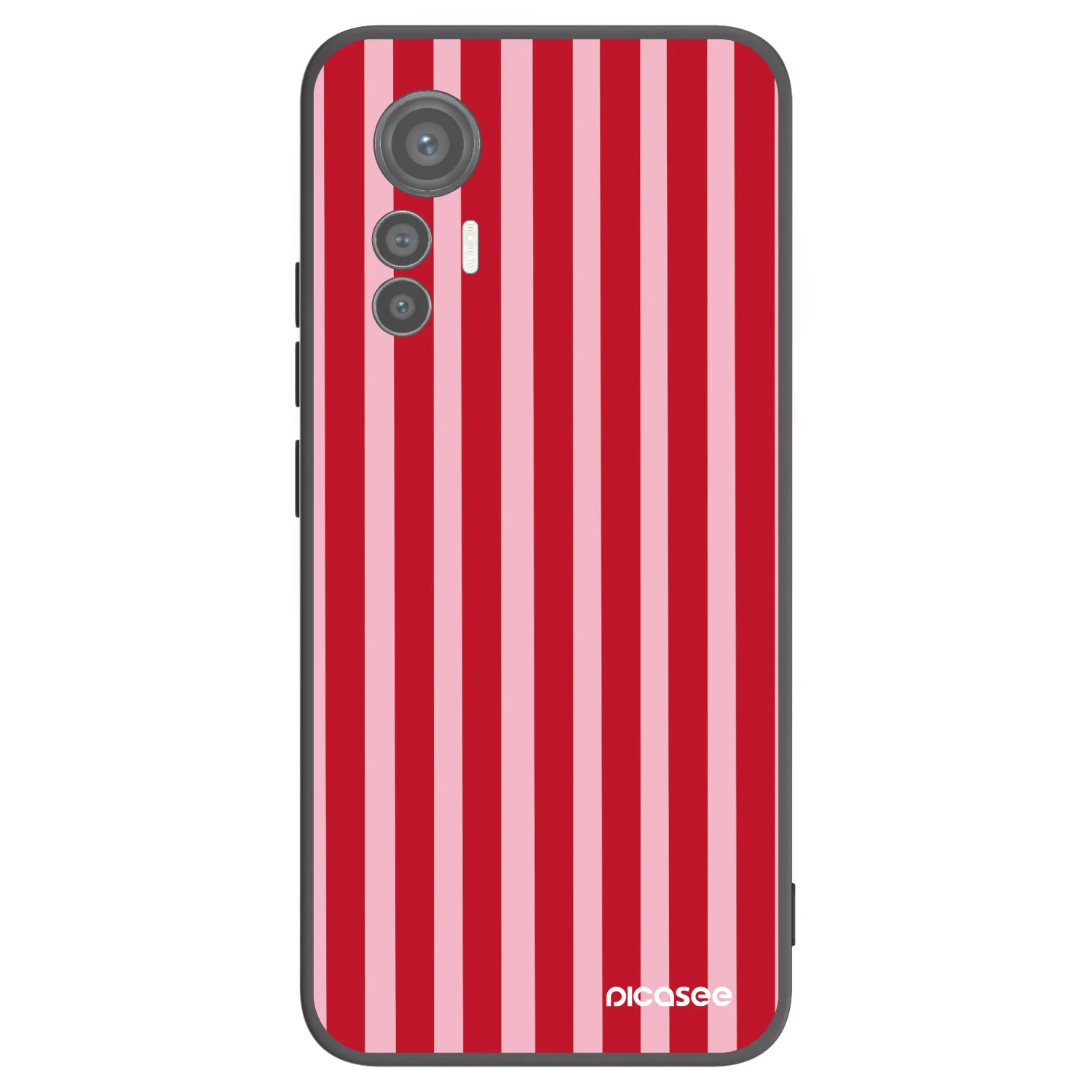 Picasee silikonowe czarne etui na Xiaomi 12 Lite - Lines red