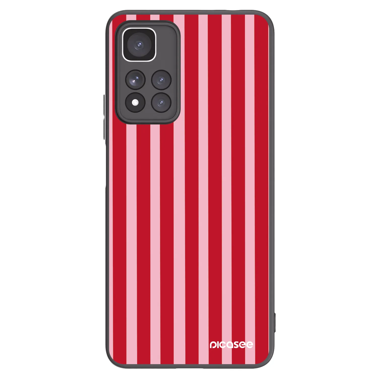 Picasee silikonowe czarne etui na Xiaomi Redmi Note 11 Pro+ 5G - Lines red