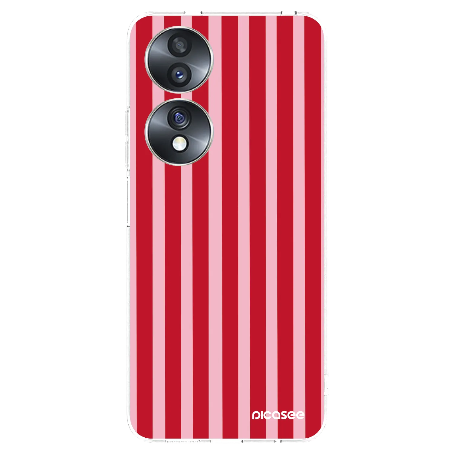 Picasee silikonowe przeźroczyste etui na Honor 70 - Lines red