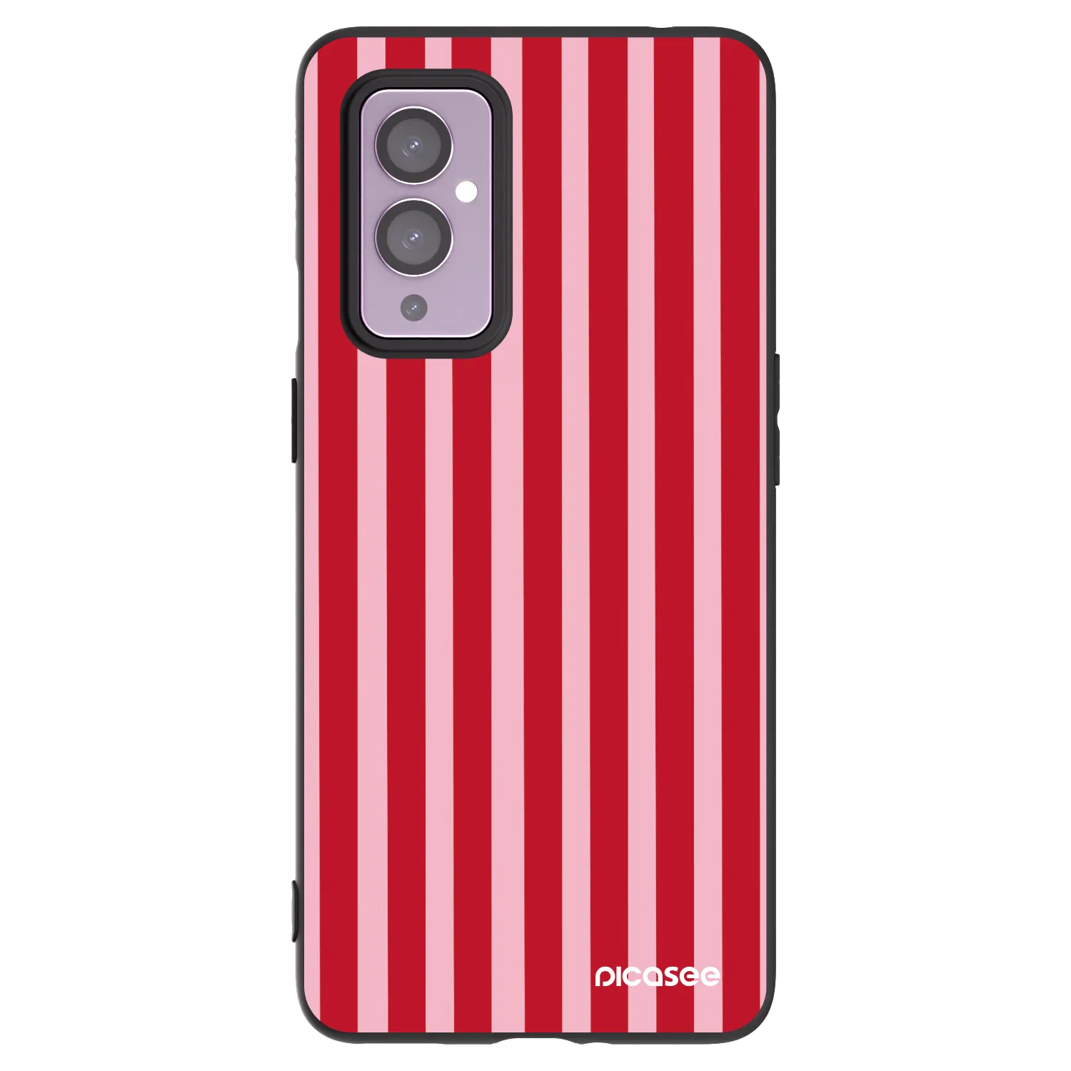 Picasee silikonowe czarne etui na OnePlus 9 - Lines red