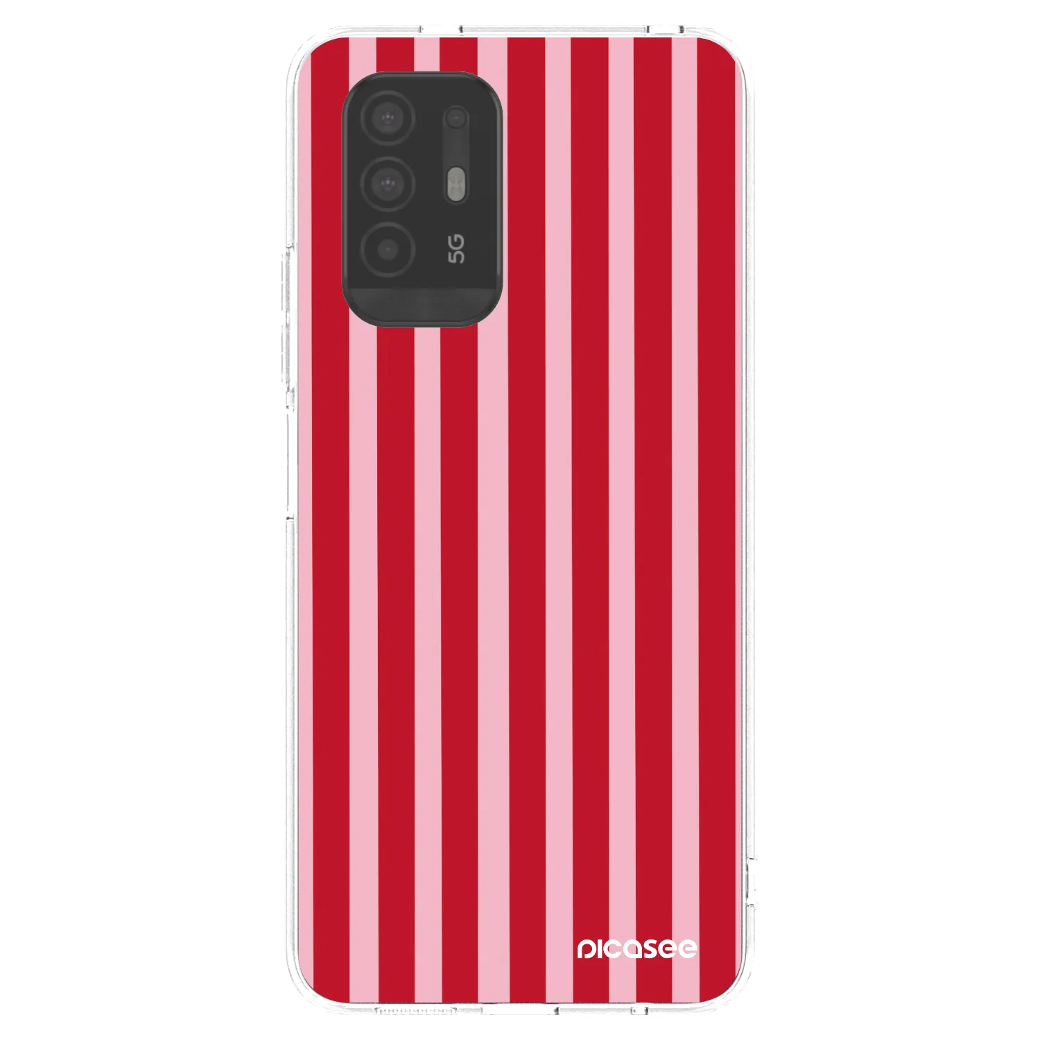 Picasee silikonowe przeźroczyste etui na OPPO A94 5G - Lines red