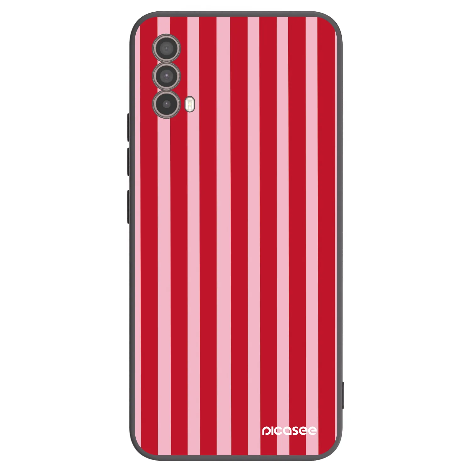 Picasee silikonowe czarne etui na Motorola Moto E40 - Lines red