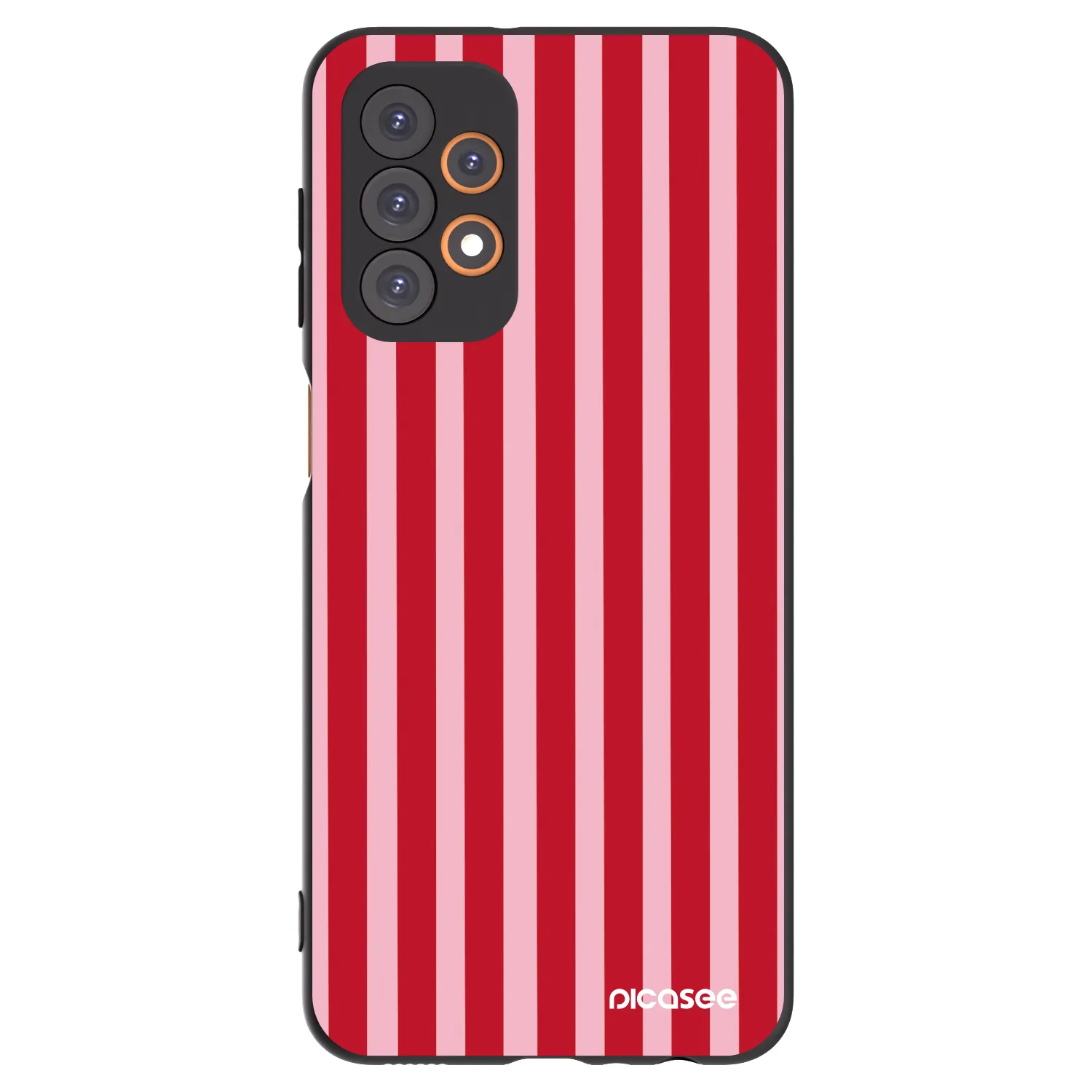 Picasee silikonowe czarne etui na Samsung Galaxy A23 A235F 4G - Lines red